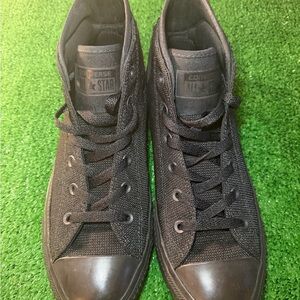 CONVERSE Chuck Taylor Black Unisex All Star Mid-Top Sneaker Mens 8.5 Womens 10.5
